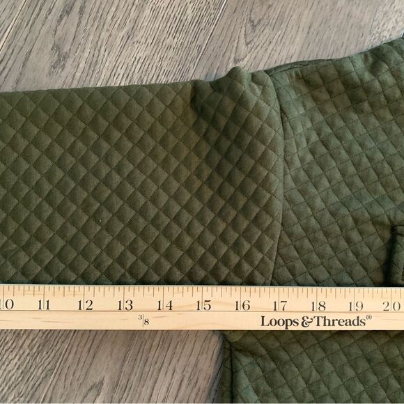 ZESICA Quilted Jacket Shirt Women’s Small Olive Green Button Up Side Pockets. - Picture 10 of 12
